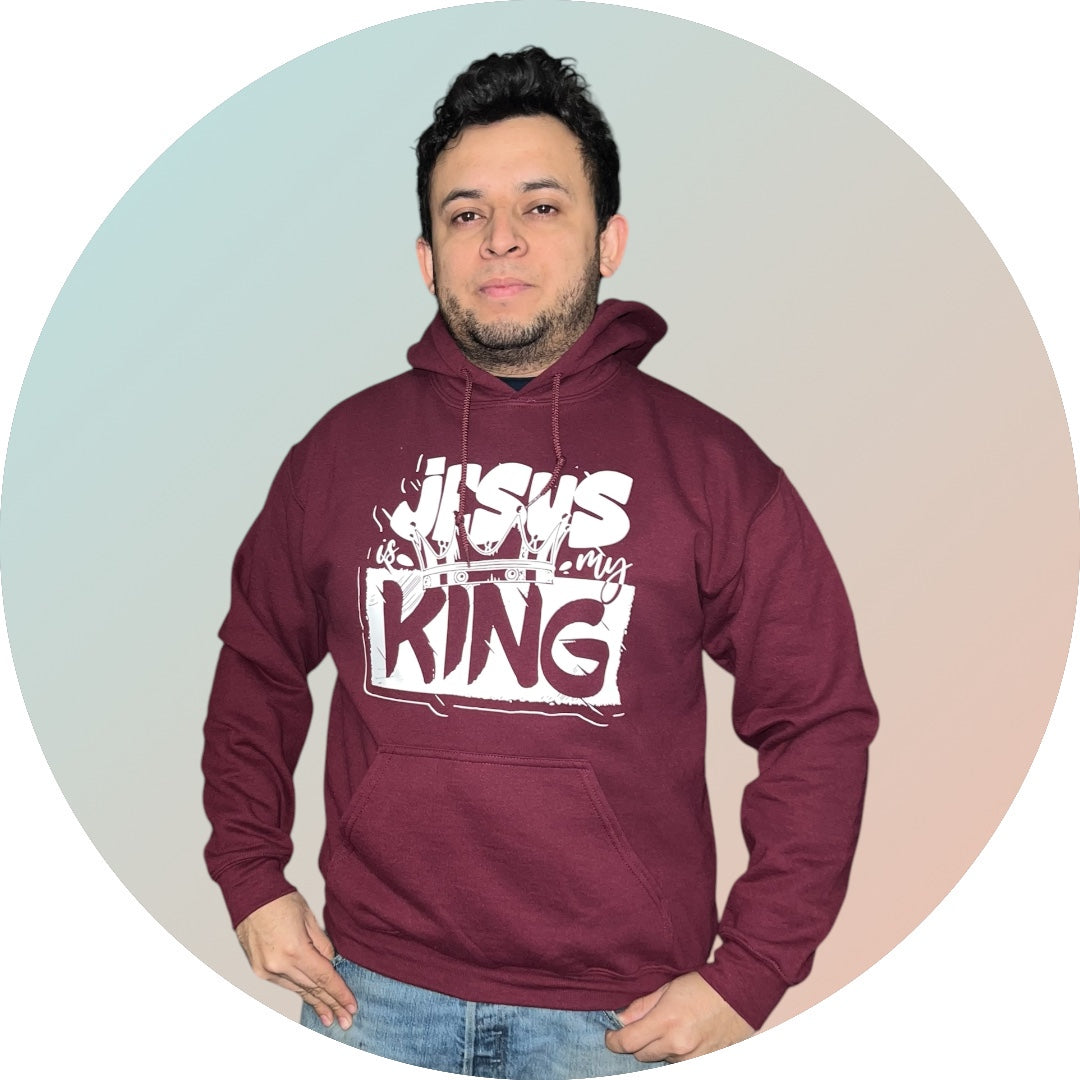 Sueter Para Hombre Con Gorro "Jesus is my King"